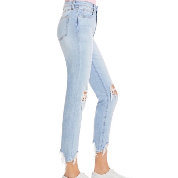 L'AGENCE High Line High Rise Skinny in Fade Out Size 27 Light Wash Distressed - Picture 3 of 12